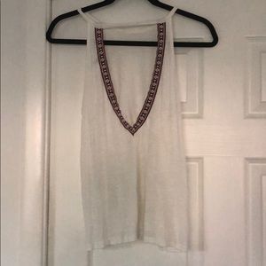 H&M White Tank Top High Neck